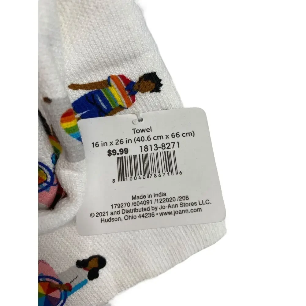 TRUE COLORS *NEW* Human Pride Decorative Towel Rainbow 16x26 in. Cotton Fringe - Picture 3 of 4